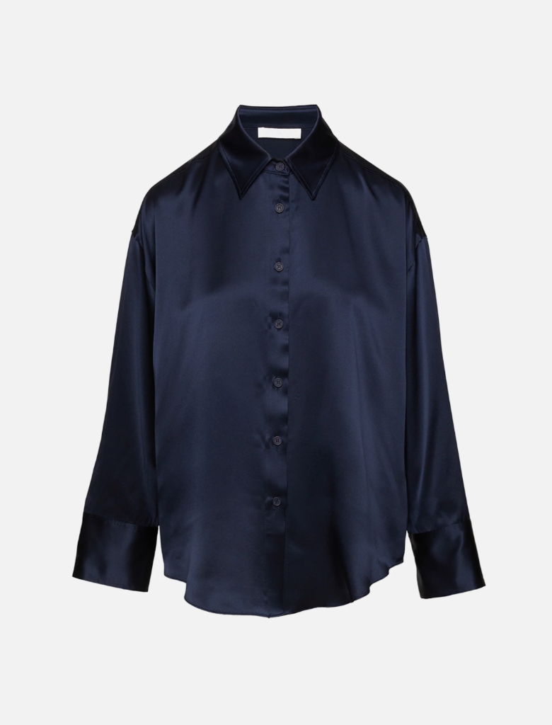 Benton Slouchy LS Button Down - Midnight Navy