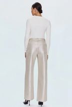 Tate High Rise Bowed Wide Leg Pant - Champagne Luster