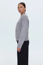 Aura Relaxed Crew Neck Sweater - Charcoal Diamonte