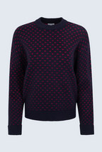 Hanna Oversized Heart Sweater - Navy/Red