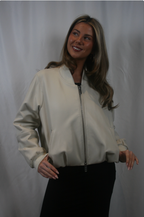 Cardin Leather Jacket - Bone