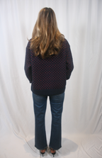 Hanna Oversized Heart Sweater - Navy/Red