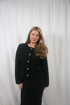 Charlene Cropped Welt Pocket Jacket - Black