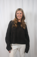 Tristan Crewneck Cable Pullover - Oak Tree