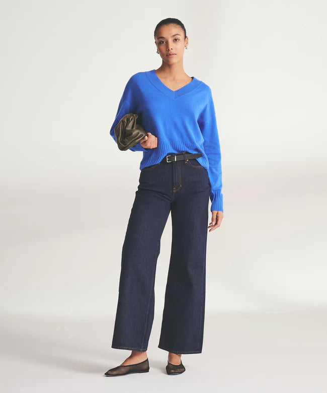 Featherweight Cashmere VNeck - Lapis Blue