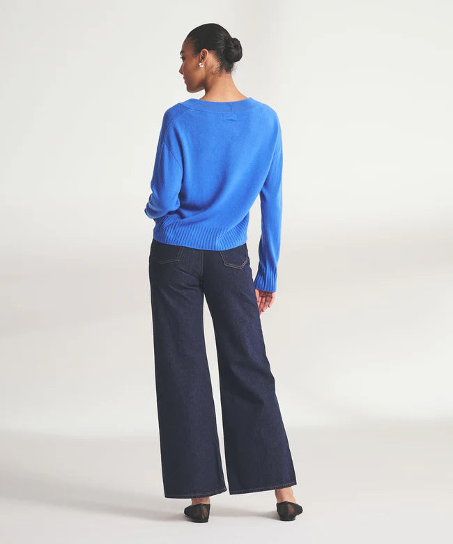 Featherweight Cashmere VNeck - Lapis Blue