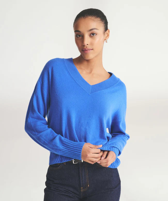 Featherweight Cashmere VNeck - Lapis Blue
