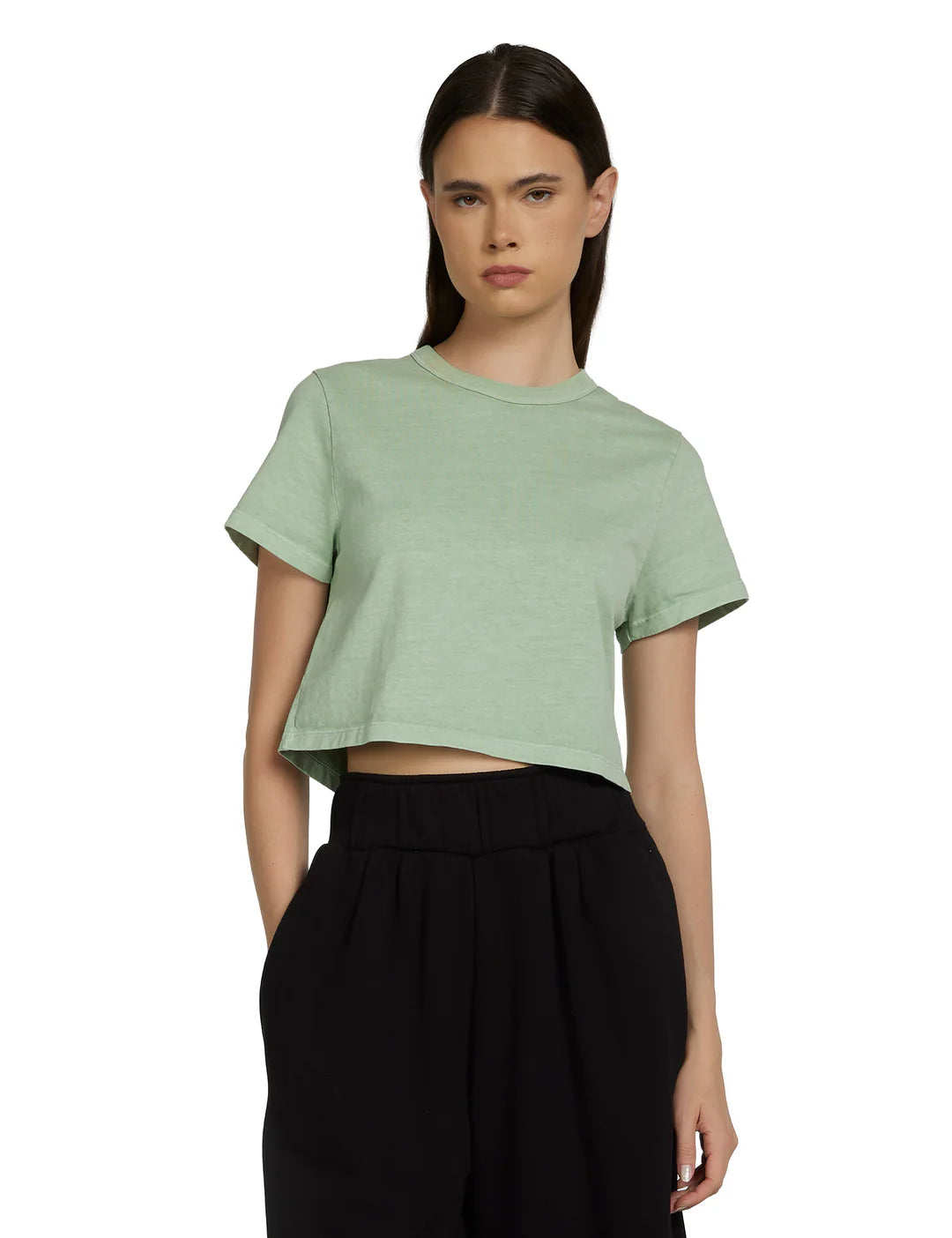 Daria Crop Tee - Washed Mint Chip
