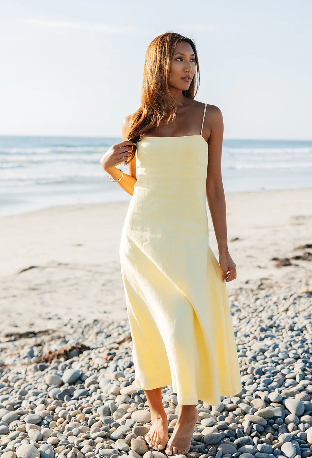 Margot Linen Maxi Dress- Yellow