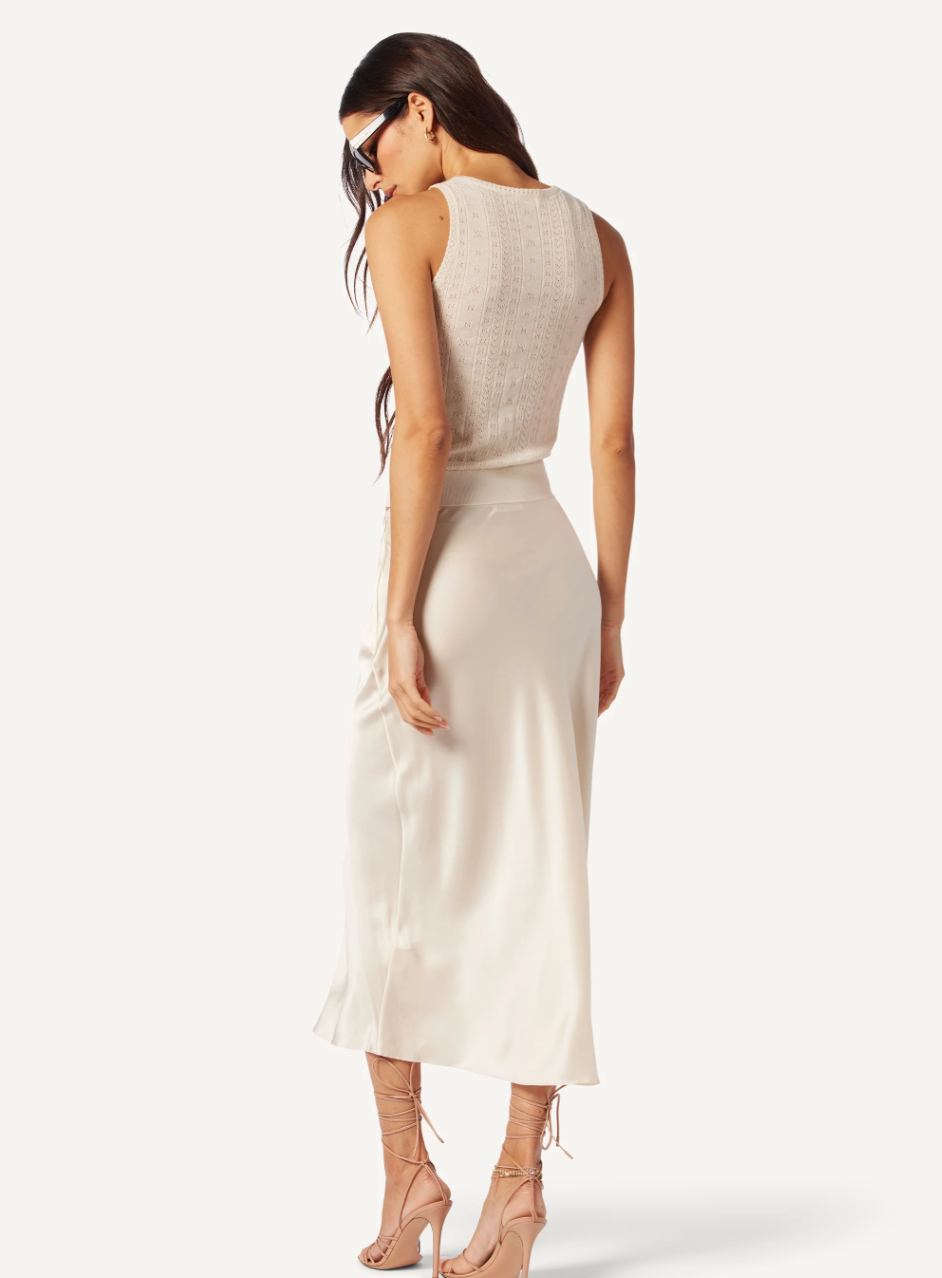 Miranda B Scallop Trim Skirt - Gardenia