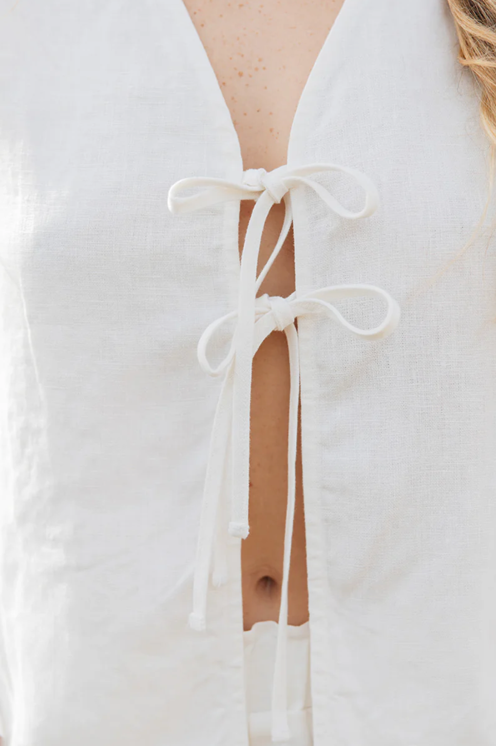 Keaton Tie Top-White