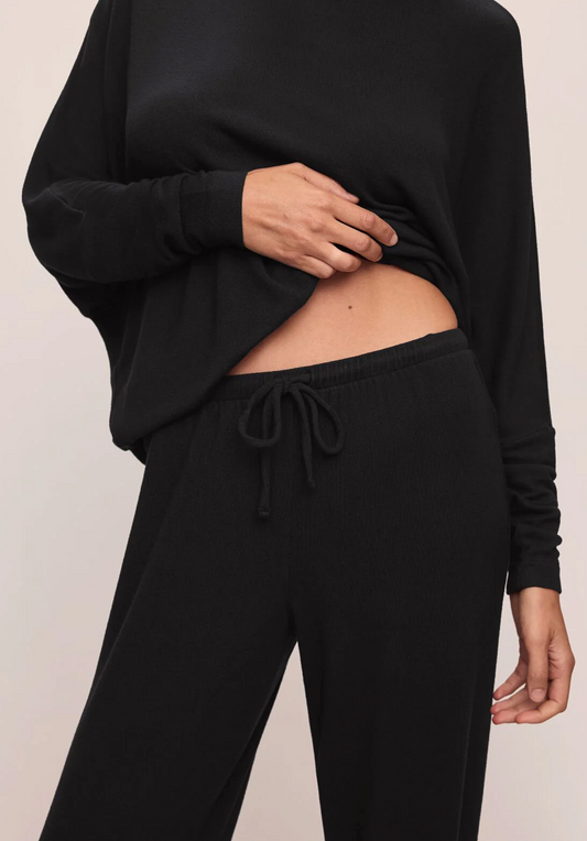 Cozy Time  Wide Leg Pant - Black