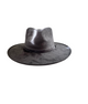 Suede Flat Brim Hat- Charcoal