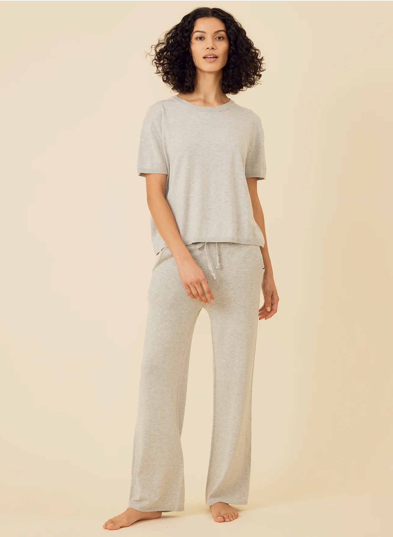 Bianca Cropped Pant - Heather Grey