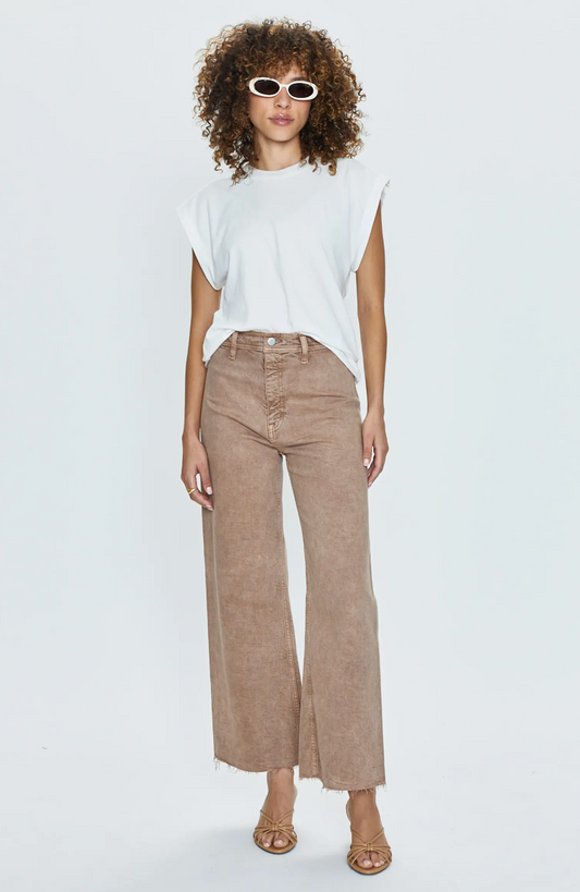 Penny Crop High Rise Wide Leg -Cashew