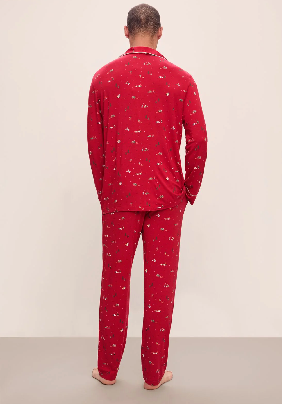 William Printed Long PJ Set-WR/IV