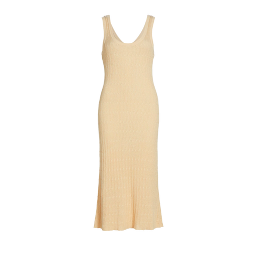 Organic Hemp Cotton Cable Scoop Dress - Cream