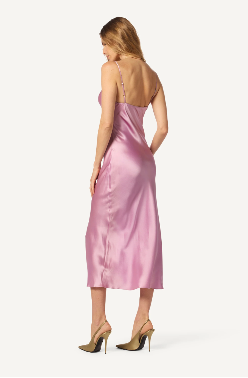 Taylor Silk Dress - Orchid/Dusty Mauve