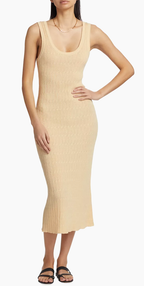 Organic Hemp Cotton Cable Scoop Dress - Cream