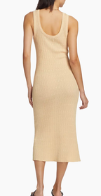 Organic Hemp Cotton Cable Scoop Dress - Cream