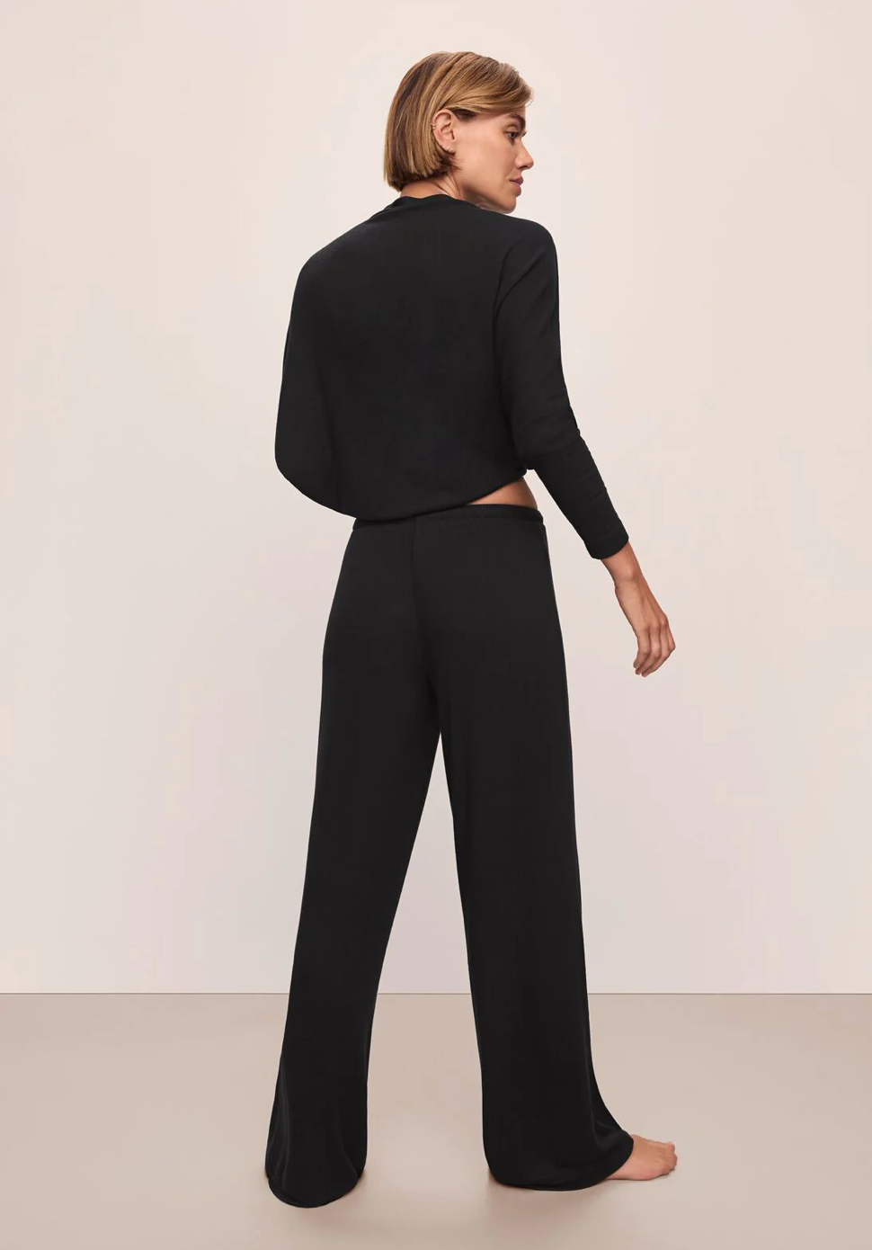 Cozy Time  Wide Leg Pant - Black