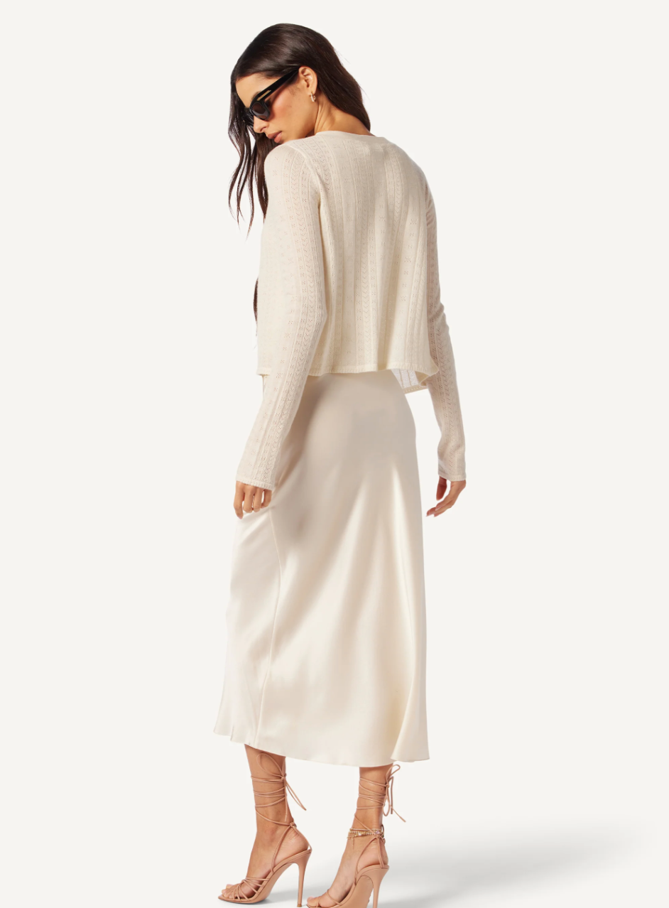 Miranda B Scallop Trim Skirt - Gardenia