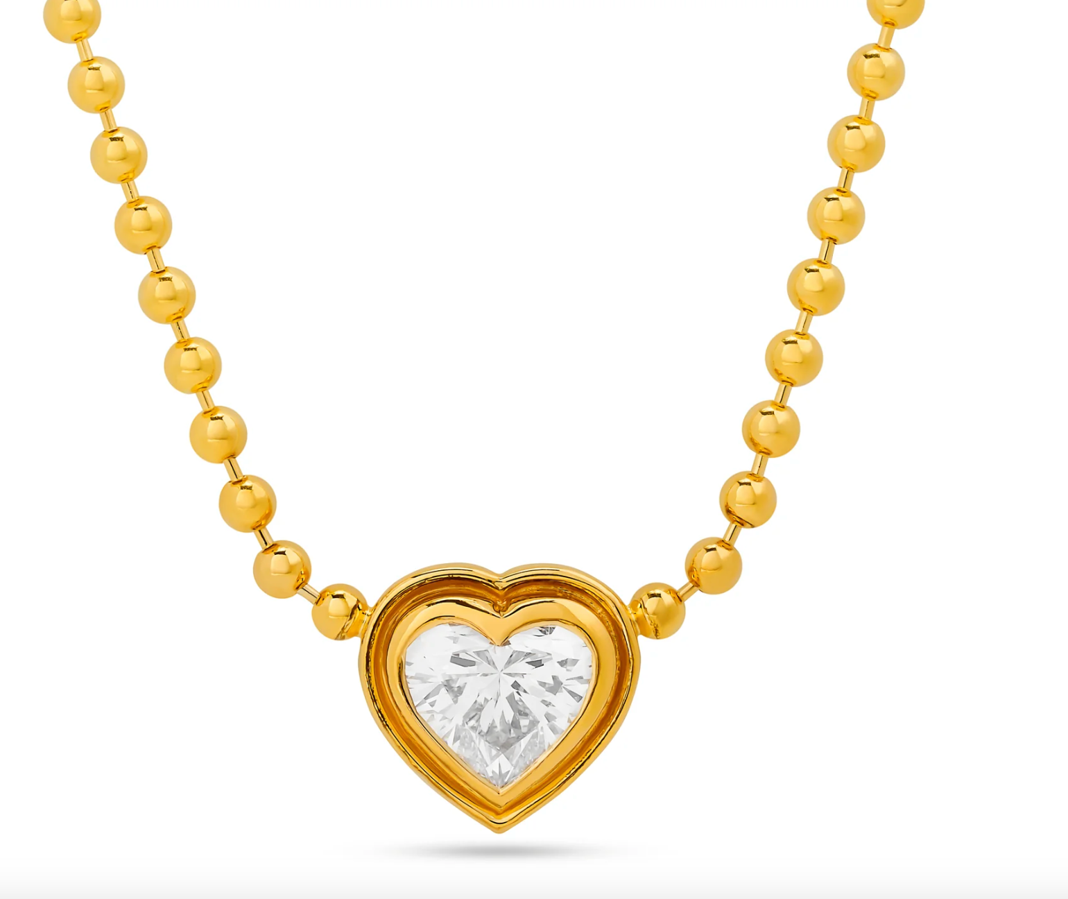 AUDREY HEART DOUBLE BEZEL NECKLACE