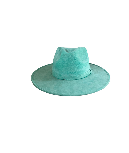 Suede Flat Brim Hat- Mint