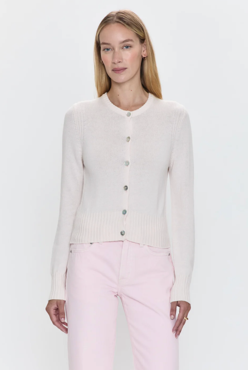 TAYE SHRUNKEN CARDIGAN - BARELY PINK