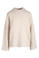 Wool Cashmere Hand Laced Crew - Oatmeal