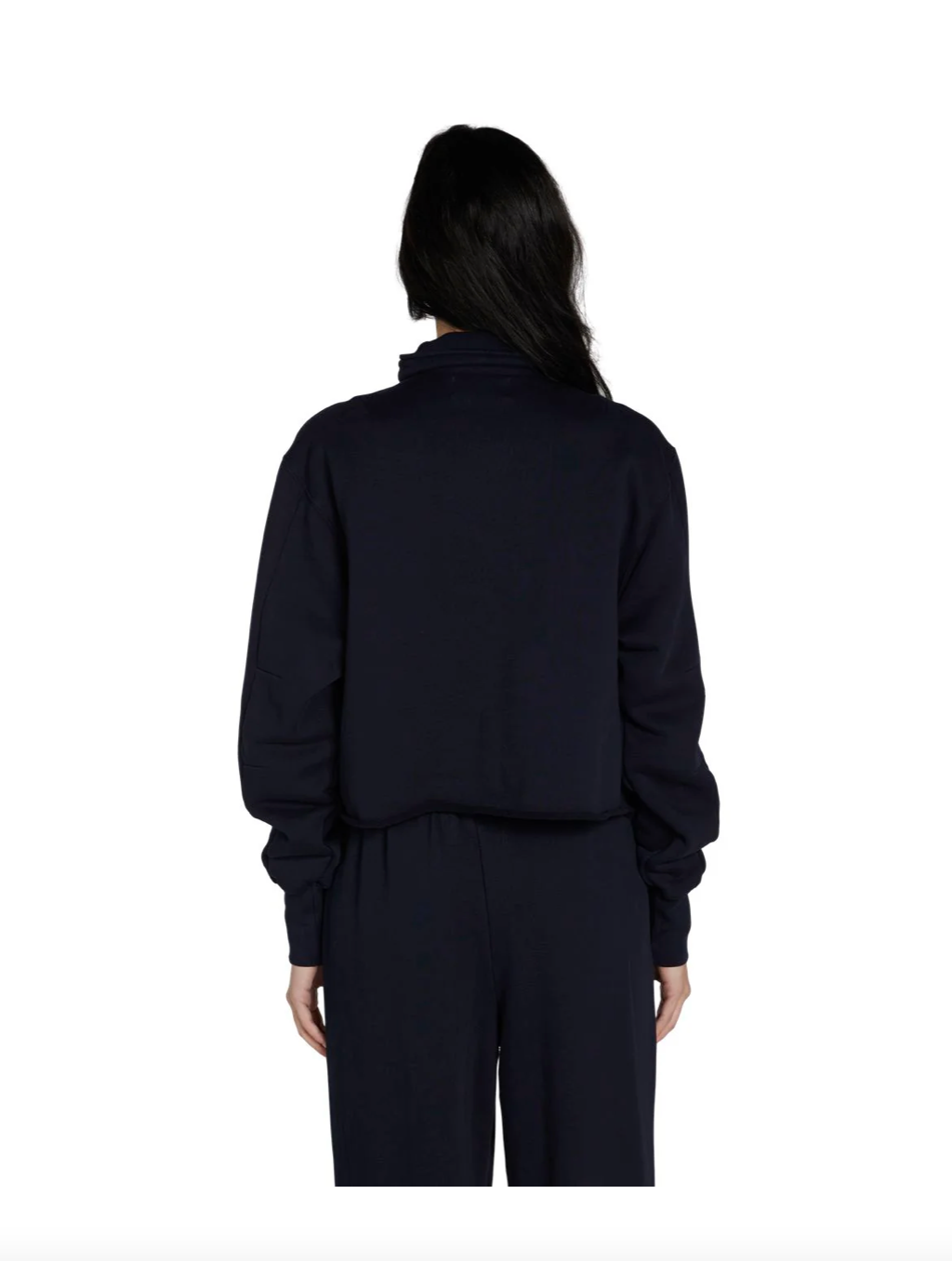 Haley Crop Half Zip - Navy