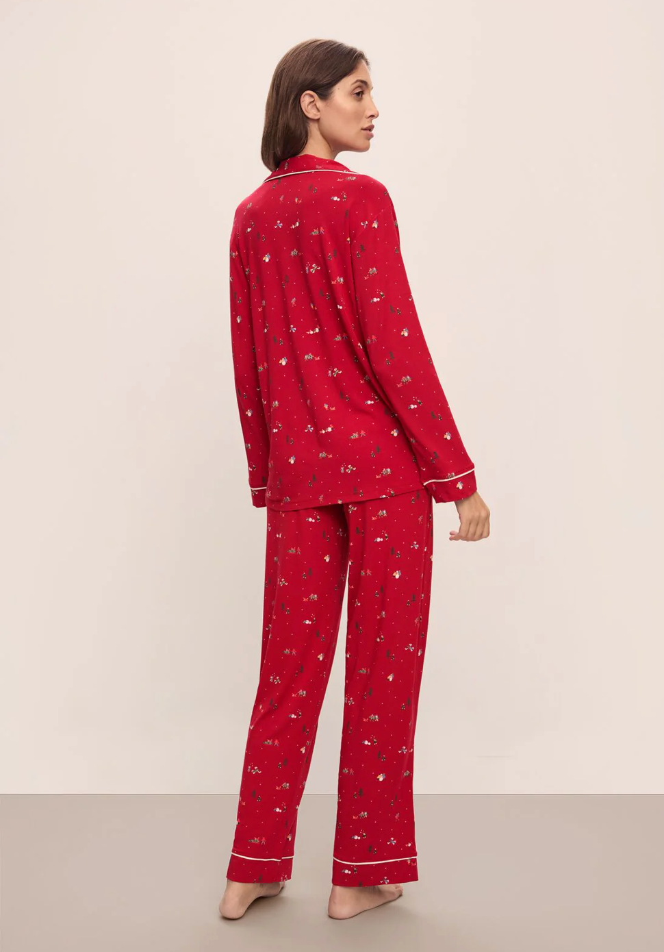 Gisele Printed Long PJ Set- WR/IV