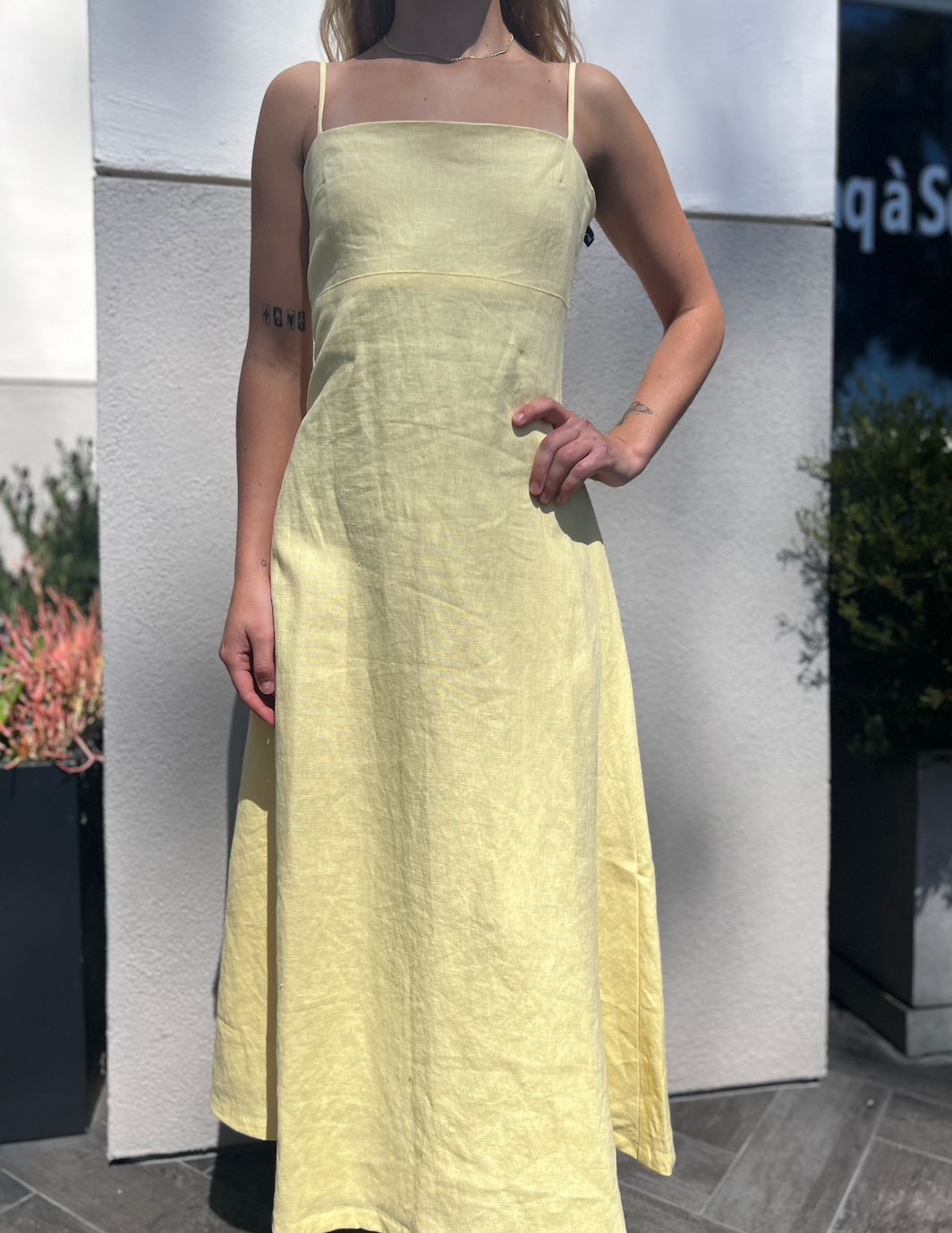 Margot Linen Maxi Dress- Yellow