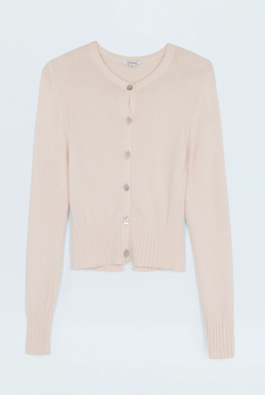 TAYE SHRUNKEN CARDIGAN - BARELY PINK