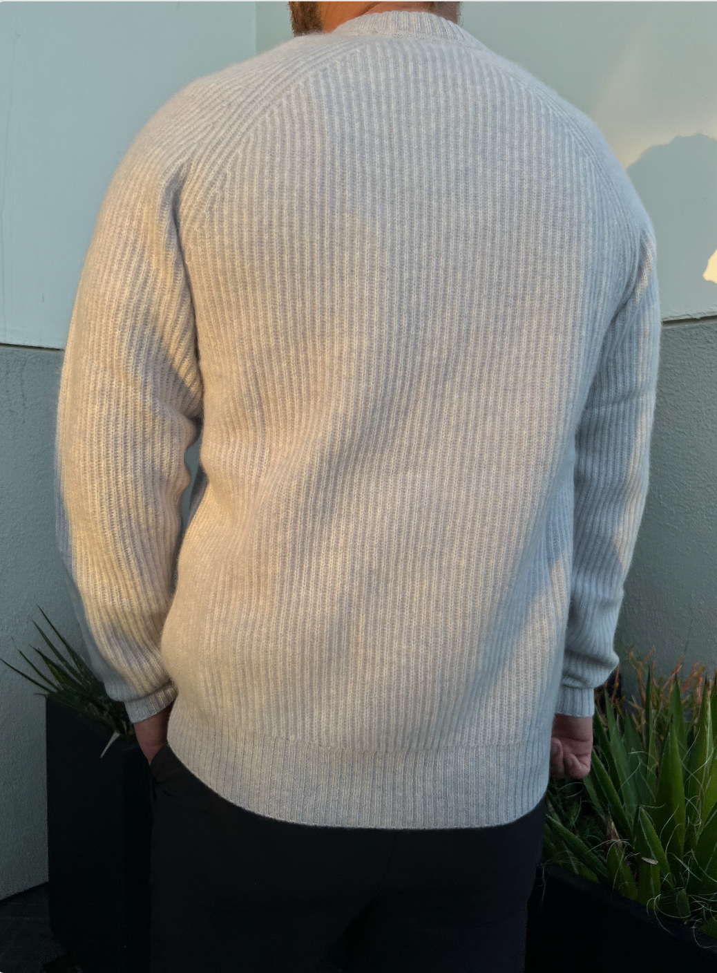 Luxe Cashmere Fisherman Crew - Frost Gray