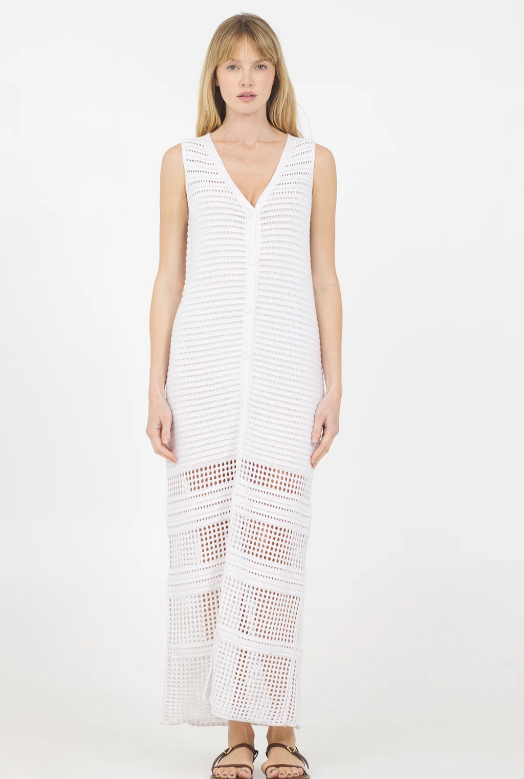 Andrea Sleeveless Dress - White