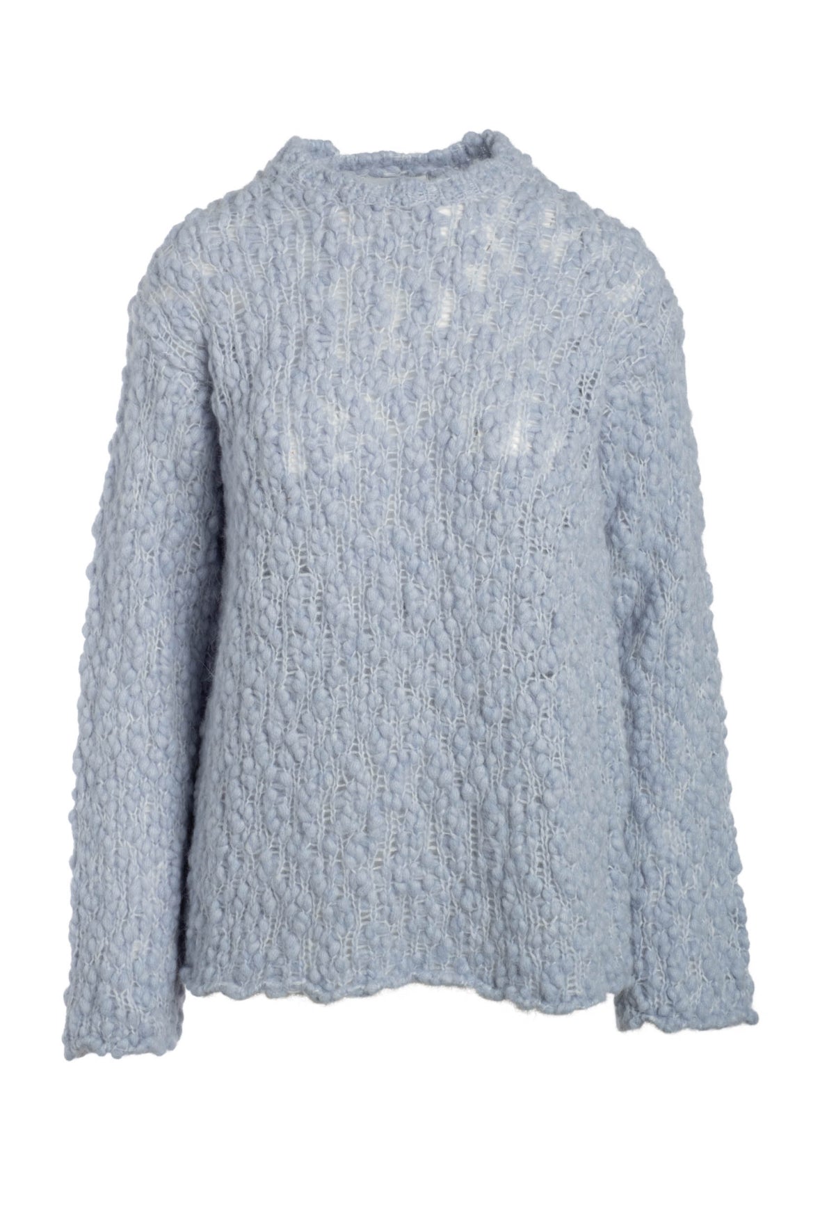 Italian Jumbo Boucle Crewneck - Baby Blue LU