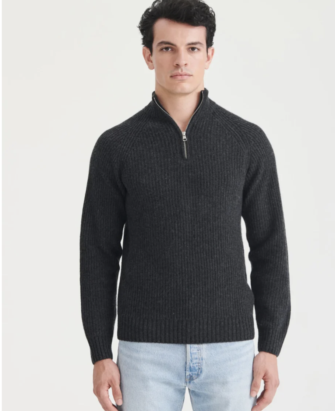 Cashmere Quarter Zip - Smoke