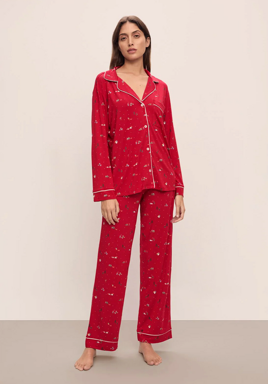 Gisele Printed Long PJ Set- WR/IV