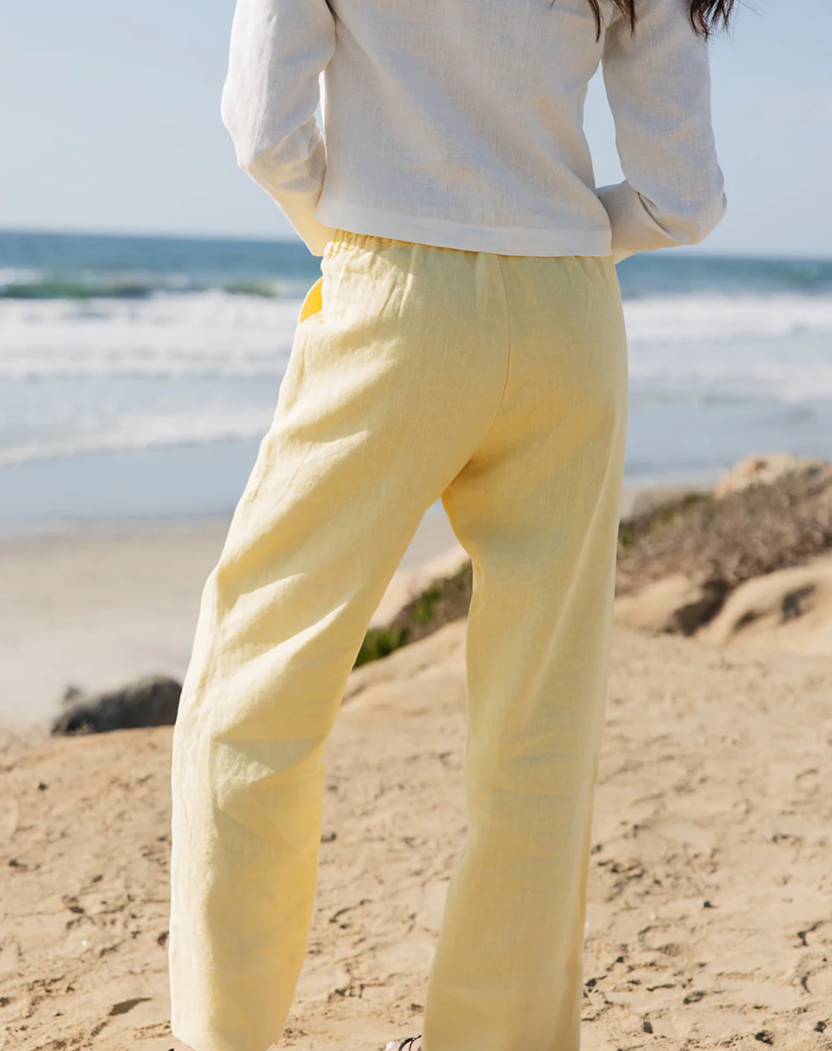 LAUREN LINEN PANT- YELLOW