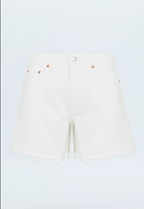 Kennedy Relaxed Mid Rise Cut Off Short- Antique White