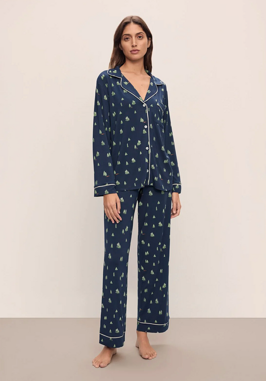 Gisele Printed Long PJ Set- WD/IV