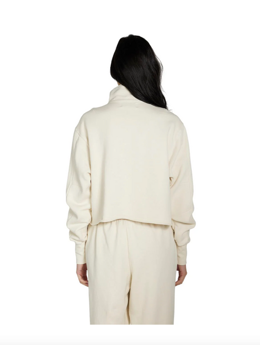 Haley - Crop Half Zip - Ivory