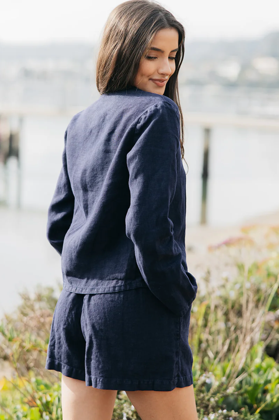 Hudson Linen Shorts - Navy