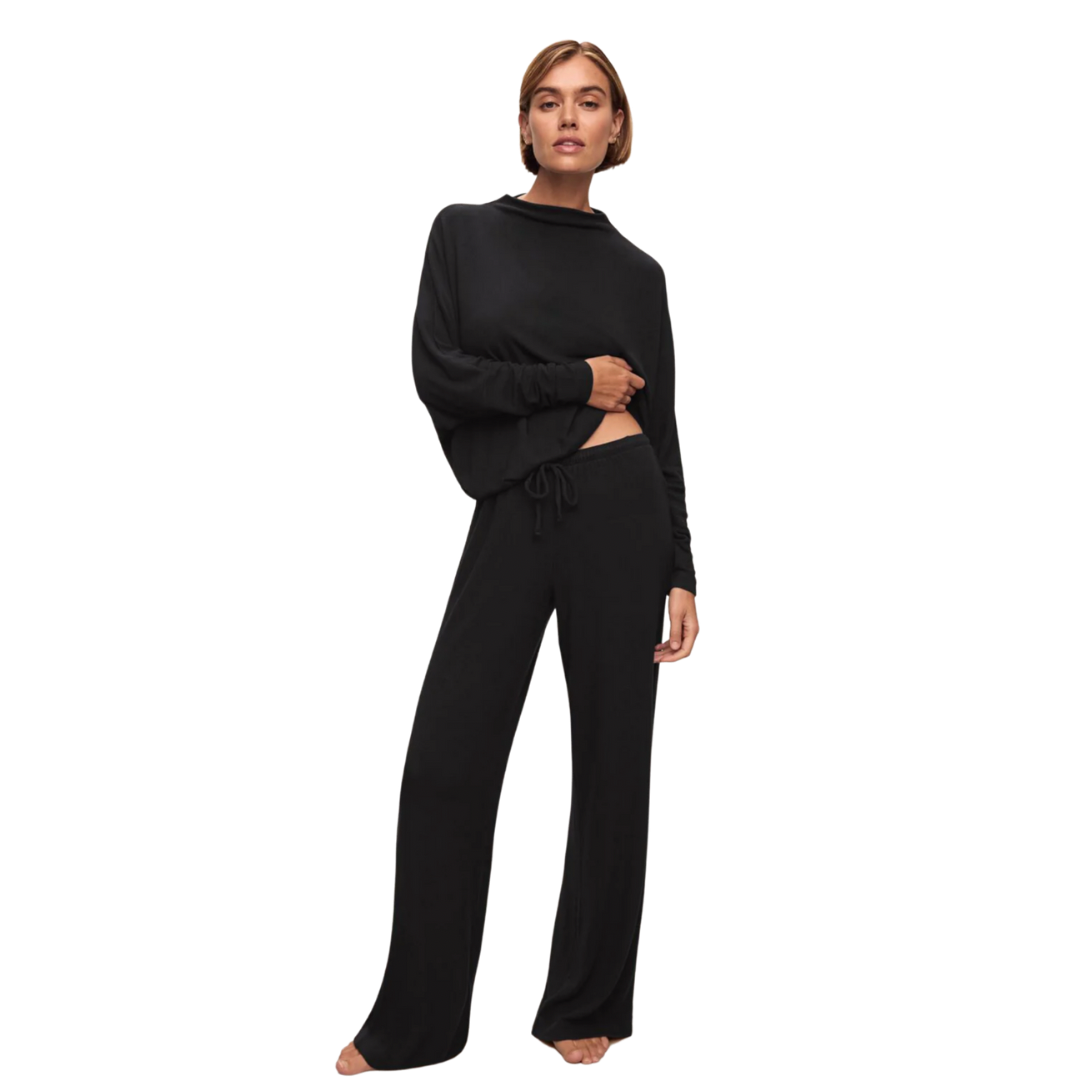 Cozy Time  Wide Leg Pant - Black