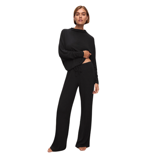 Cozy Time  Wide Leg Pant - Black