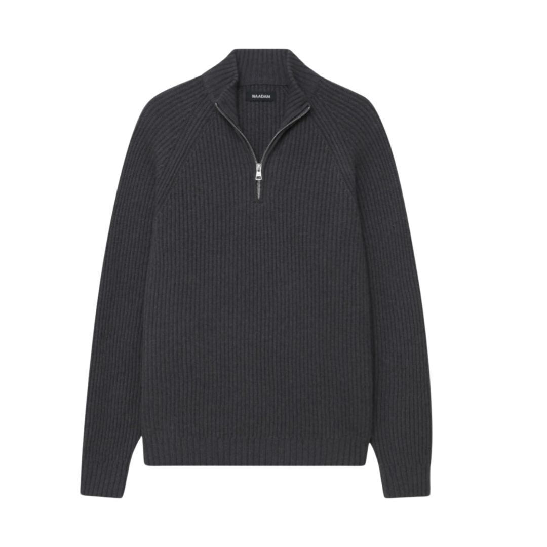 Cashmere Quarter Zip - Smoke