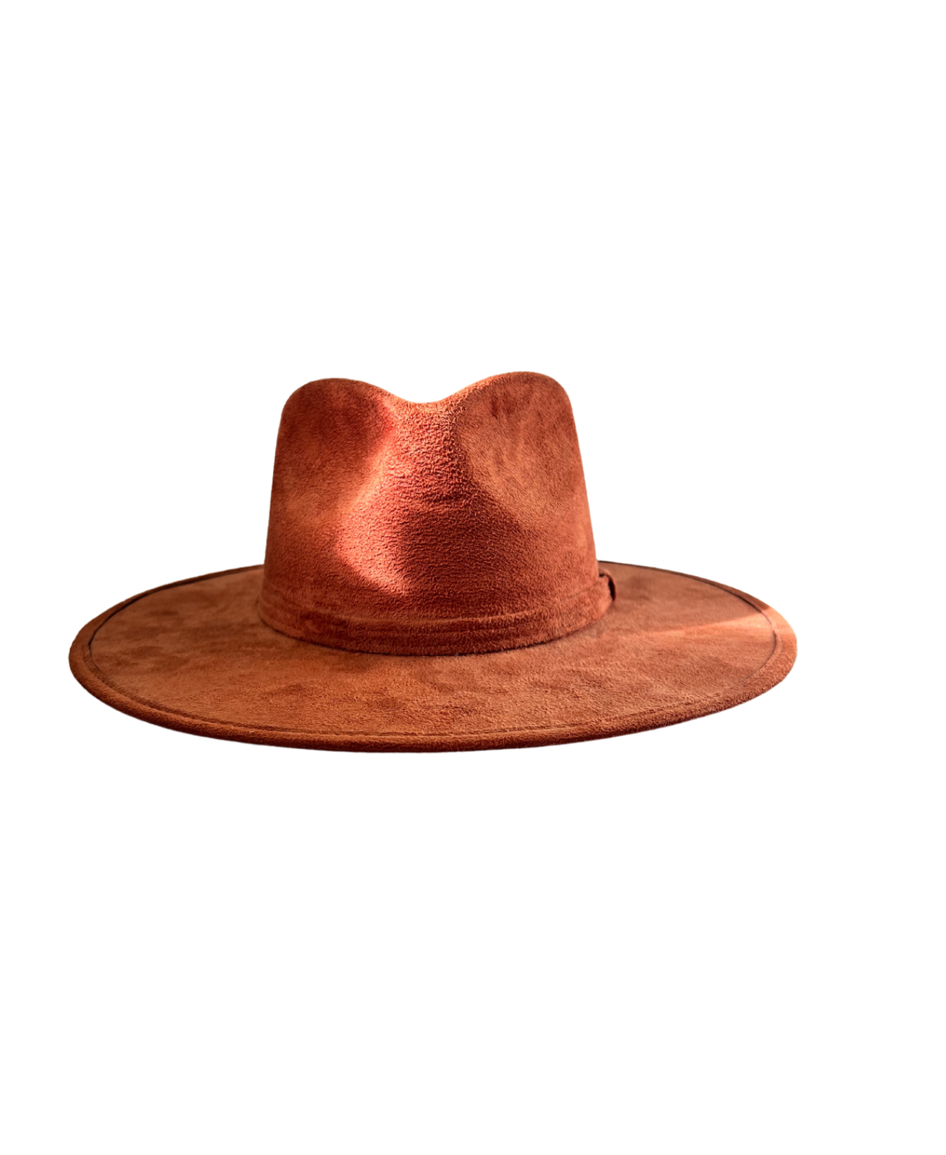 Suede Flat Brim Hat- Brick