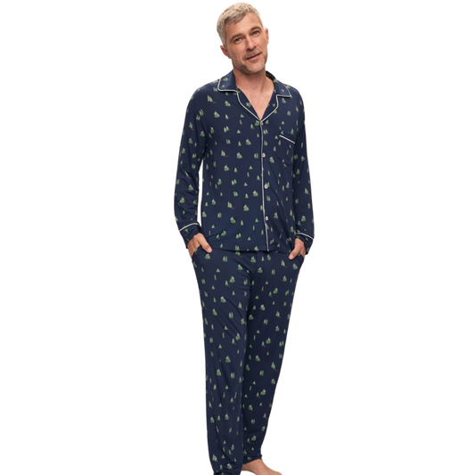 William Printed Long PJ Set- WD/IV