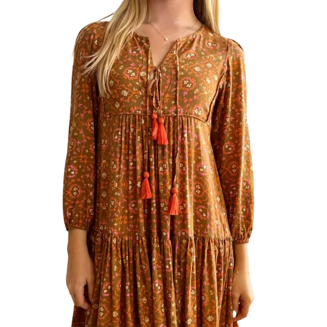 Cow Girl Dress - Rust